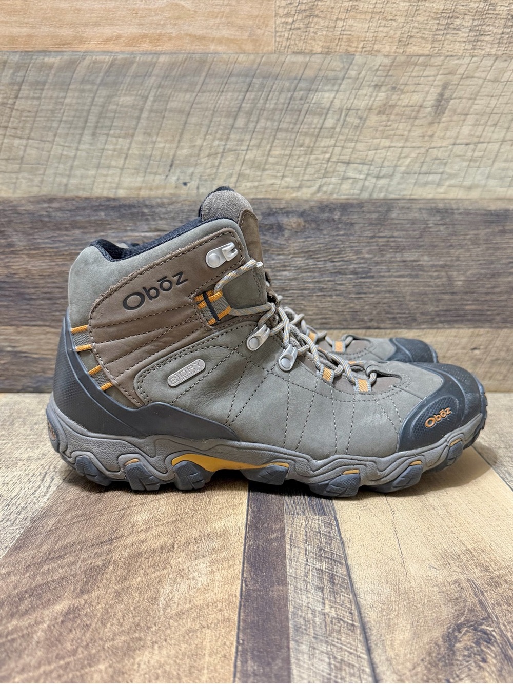 Oboz Bridger Mid Brown Leather Waterproof Hiking Trail Boots Size 9 Men’s